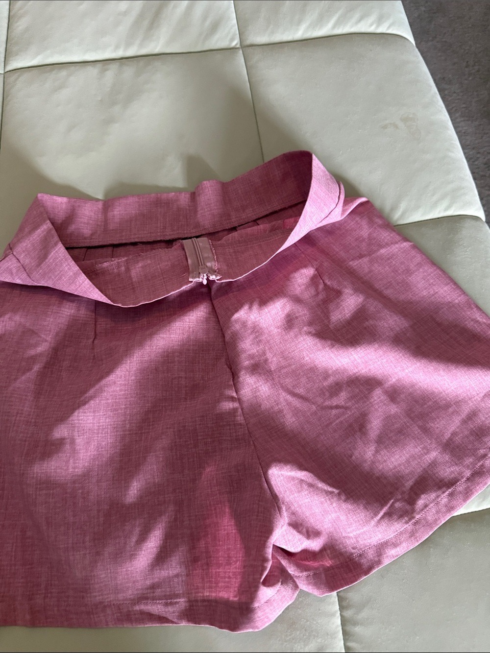 #0193 - Sleeveless Button Front Tunic & Shorts - Pink - Picture 3 of 3